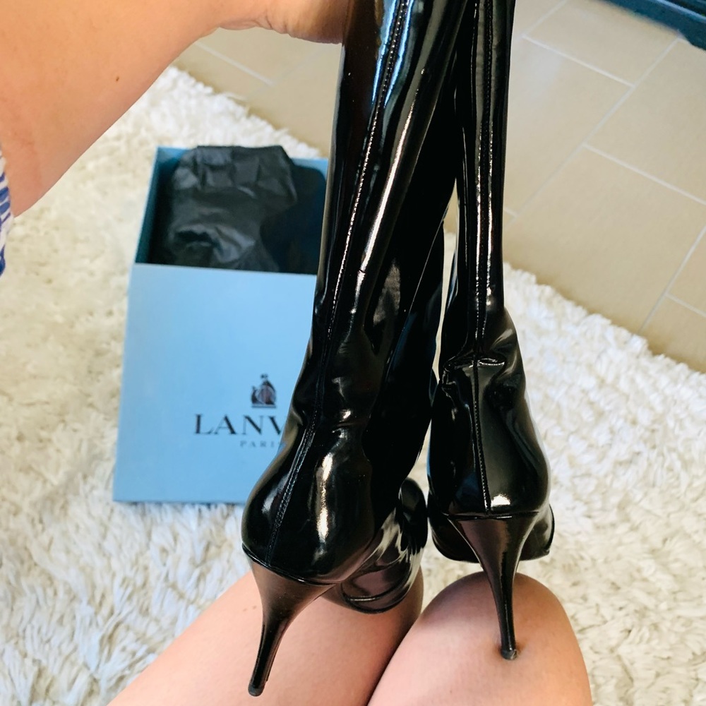 💖✨Lanvin Paris💖Black Pattern Leather short boots - Picture 15 of 16
